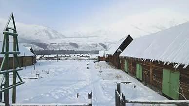 冬季新疆喀纳斯古村禾木风光mov1080P视频素材